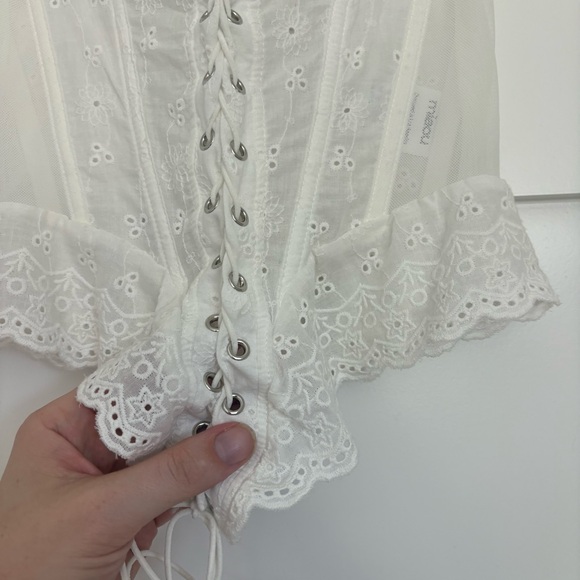 NWT Miaou Deville Lace Up Eyelet Corset Top - Picture 4 of 7
